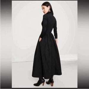 Banana Republic Black Long Sleeve Maxi Dress